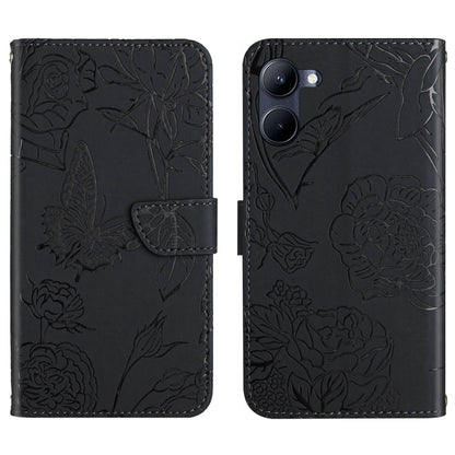HT03 Skin Feel Butterfly Embossed Flip Leather Phone Case, For Motorola Moto E22 4G, For Motorola Moto G72 4G, For OPPO A17, For Realme 10 4G