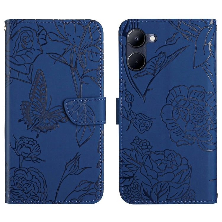 HT03 Skin Feel Butterfly Embossed Flip Leather Phone Case, For Motorola Moto E22 4G, For Motorola Moto G72 4G, For OPPO A17, For Realme 10 4G