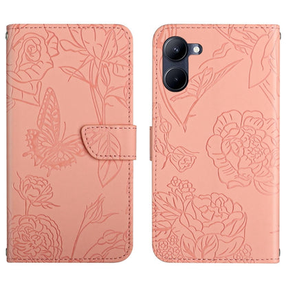 HT03 Skin Feel Butterfly Embossed Flip Leather Phone Case, For Realme 10 5G, For Realme C33, For Xiaomi Redmi A1+, For Samsung Galaxy S23 Ultra 5G