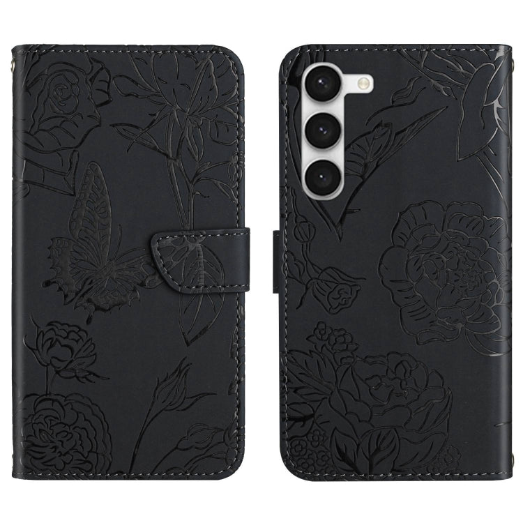 HT03 Skin Feel Butterfly Embossed Flip Leather Phone Case, For Samsung Galaxy S23 5G, For Samsung Galaxy S23+ 5G, For Sharp Aquos Sense7 SH-V48, For Xiaomi 12 Lite NE