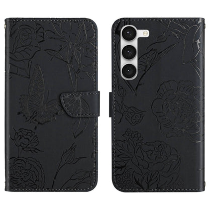HT03 Skin Feel Butterfly Embossed Flip Leather Phone Case, For Samsung Galaxy S23 5G, For Samsung Galaxy S23+ 5G, For Sharp Aquos Sense7 SH-V48, For Xiaomi 12 Lite NE