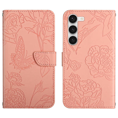 HT03 Skin Feel Butterfly Embossed Flip Leather Phone Case, For Samsung Galaxy S23 5G, For Samsung Galaxy S23+ 5G, For Sharp Aquos Sense7 SH-V48, For Xiaomi 12 Lite NE
