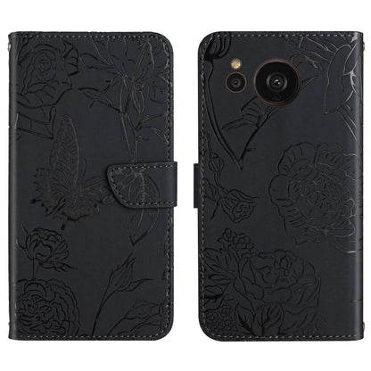 HT03 Skin Feel Butterfly Embossed Flip Leather Phone Case, For Samsung Galaxy S23 5G, For Samsung Galaxy S23+ 5G, For Sharp Aquos Sense7 SH-V48, For Xiaomi 12 Lite NE