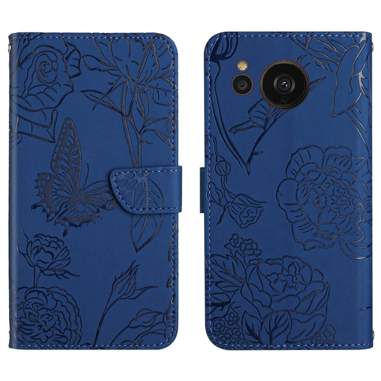 HT03 Skin Feel Butterfly Embossed Flip Leather Phone Case, For Samsung Galaxy S23 5G, For Samsung Galaxy S23+ 5G, For Sharp Aquos Sense7 SH-V48, For Xiaomi 12 Lite NE