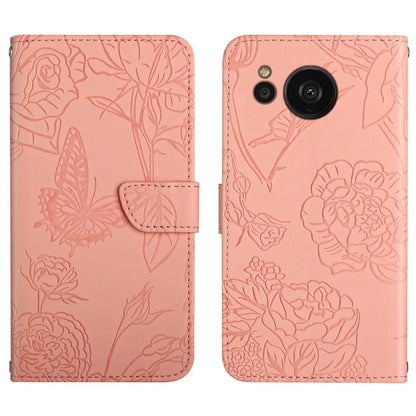 HT03 Skin Feel Butterfly Embossed Flip Leather Phone Case, For Samsung Galaxy S23 5G, For Samsung Galaxy S23+ 5G, For Sharp Aquos Sense7 SH-V48, For Xiaomi 12 Lite NE