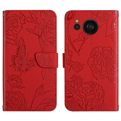 HT03 Skin Feel Butterfly Embossed Flip Leather Phone Case, For Samsung Galaxy S23 5G, For Samsung Galaxy S23+ 5G, For Sharp Aquos Sense7 SH-V48, For Xiaomi 12 Lite NE