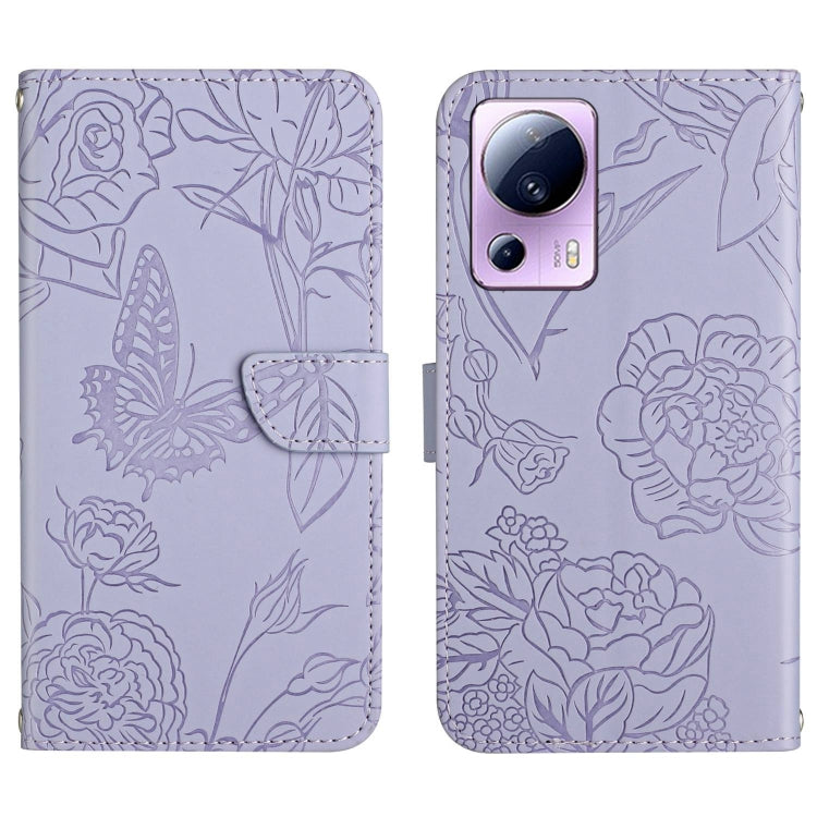 HT03 Skin Feel Butterfly Embossed Flip Leather Phone Case, For Samsung Galaxy S23 5G, For Samsung Galaxy S23+ 5G, For Sharp Aquos Sense7 SH-V48, For Xiaomi 12 Lite NE
