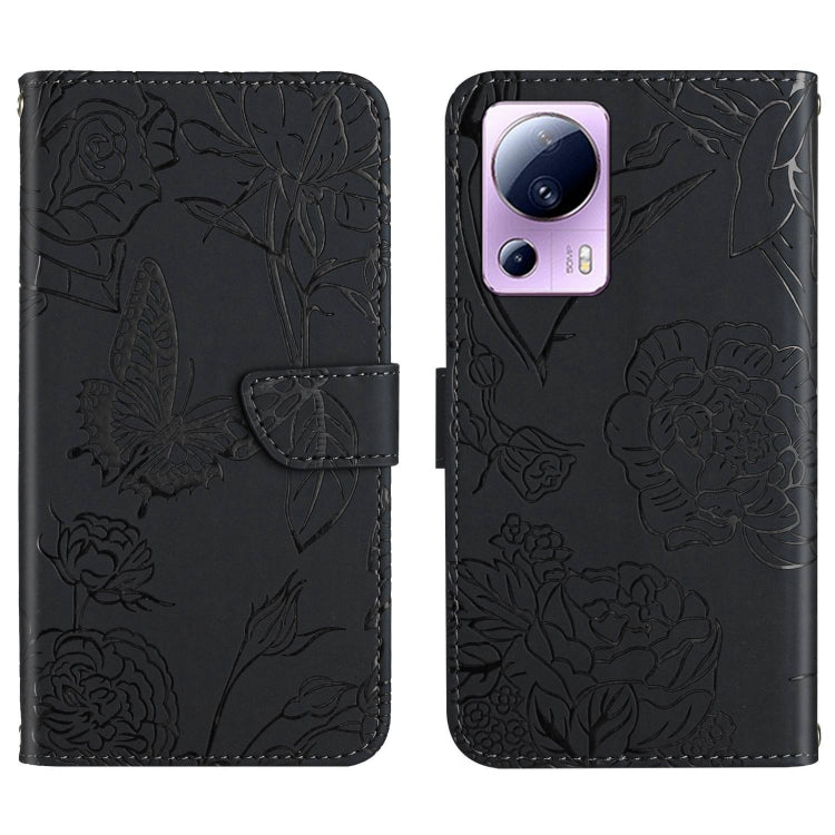 HT03 Skin Feel Butterfly Embossed Flip Leather Phone Case, For Samsung Galaxy S23 5G, For Samsung Galaxy S23+ 5G, For Sharp Aquos Sense7 SH-V48, For Xiaomi 12 Lite NE
