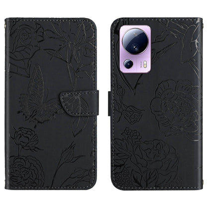 HT03 Skin Feel Butterfly Embossed Flip Leather Phone Case, For Samsung Galaxy S23 5G, For Samsung Galaxy S23+ 5G, For Sharp Aquos Sense7 SH-V48, For Xiaomi 12 Lite NE
