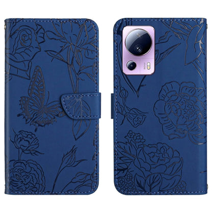 HT03 Skin Feel Butterfly Embossed Flip Leather Phone Case, For Samsung Galaxy S23 5G, For Samsung Galaxy S23+ 5G, For Sharp Aquos Sense7 SH-V48, For Xiaomi 12 Lite NE