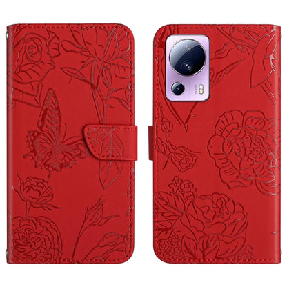 HT03 Skin Feel Butterfly Embossed Flip Leather Phone Case, For Samsung Galaxy S23 5G, For Samsung Galaxy S23+ 5G, For Sharp Aquos Sense7 SH-V48, For Xiaomi 12 Lite NE