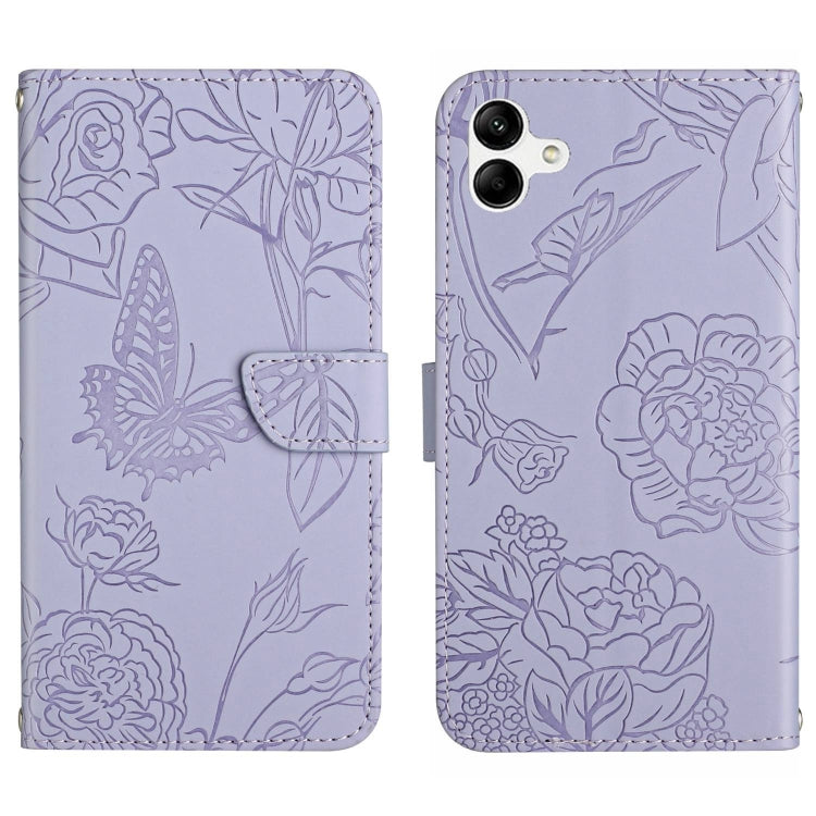 HT03 Skin Feel Butterfly Embossed Flip Leather Phone Case, For Samsung Galaxy A04E, For Samsung Galaxy A14 5G, For OnePlus Nord N300