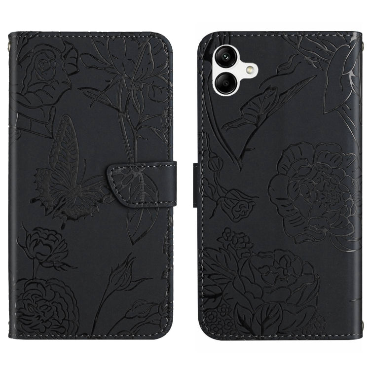 HT03 Skin Feel Butterfly Embossed Flip Leather Phone Case, For Samsung Galaxy A04E, For Samsung Galaxy A14 5G, For OnePlus Nord N300