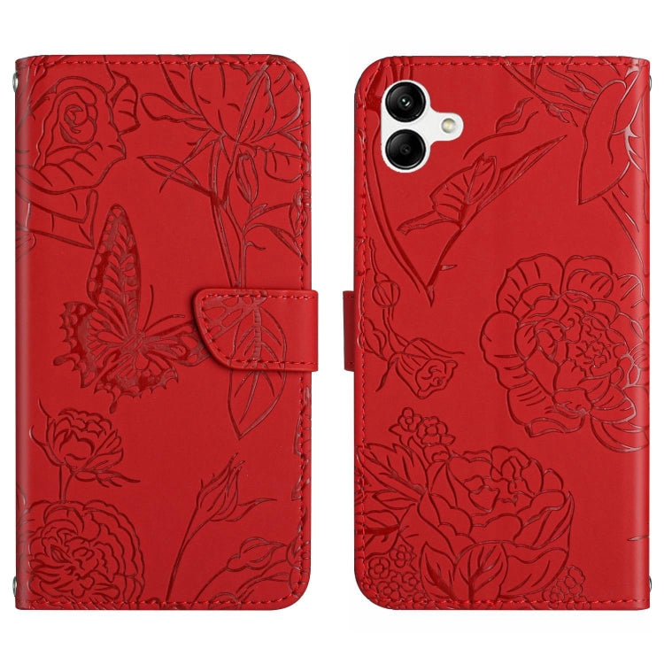 HT03 Skin Feel Butterfly Embossed Flip Leather Phone Case, For Samsung Galaxy A04E, For Samsung Galaxy A14 5G, For OnePlus Nord N300