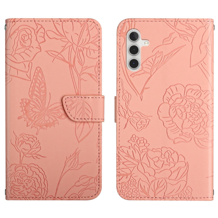 HT03 Skin Feel Butterfly Embossed Flip Leather Phone Case, For Samsung Galaxy A04E, For Samsung Galaxy A14 5G, For OnePlus Nord N300