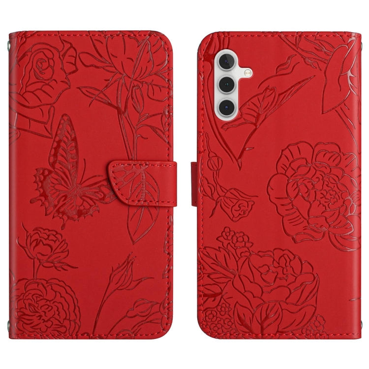 HT03 Skin Feel Butterfly Embossed Flip Leather Phone Case, For Samsung Galaxy A04E, For Samsung Galaxy A14 5G, For OnePlus Nord N300