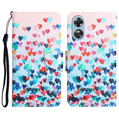 Colored Drawing Leather Phone Case, For OPPO A17