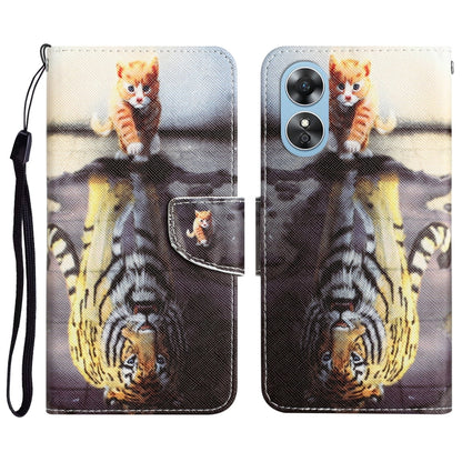 Colored Drawing Leather Phone Case, For OPPO A17