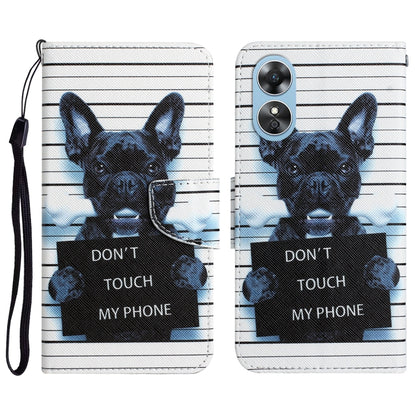 Colored Drawing Leather Phone Case, For OPPO A17
