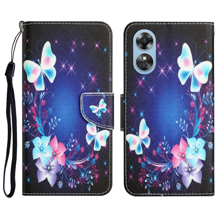 Colored Drawing Leather Phone Case, For OPPO A17