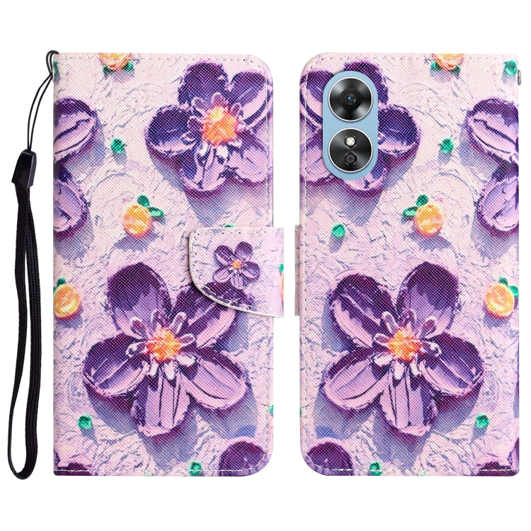 Colored Drawing Leather Phone Case, For OPPO A17