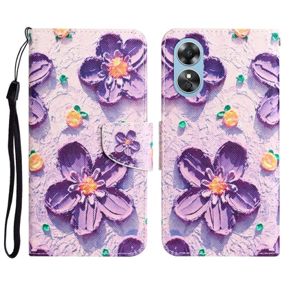 Colored Drawing Leather Phone Case, For OPPO A17