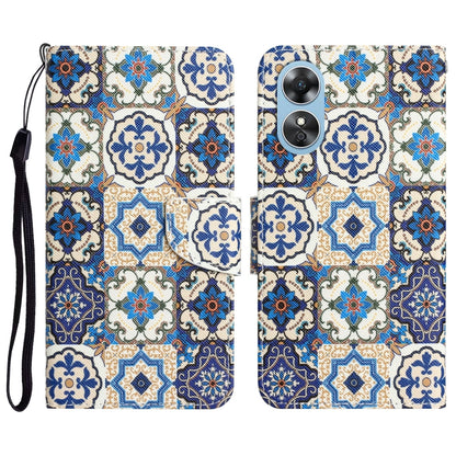 Colored Drawing Leather Phone Case, For OPPO A17