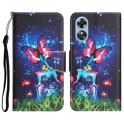 Colored Drawing Leather Phone Case, For OPPO A17