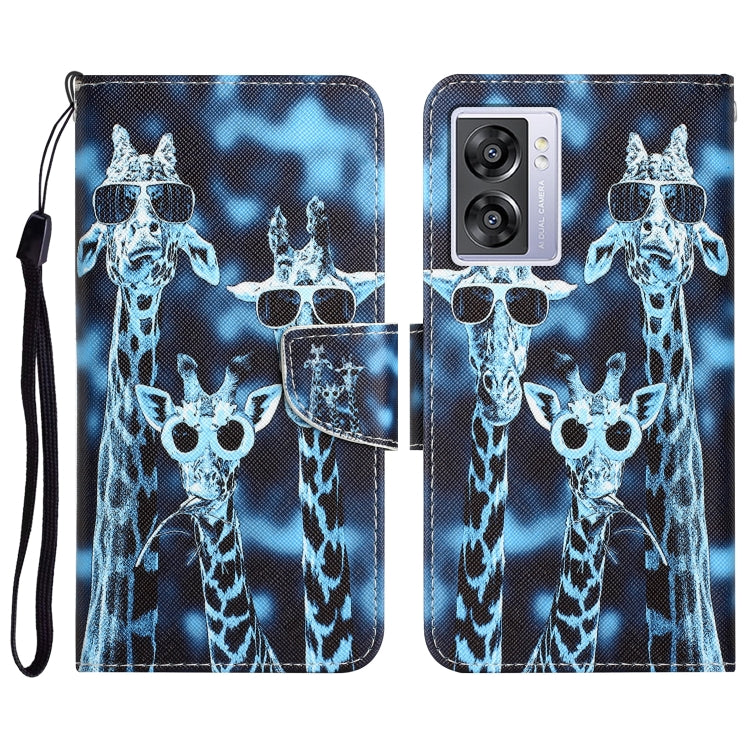 Colored Drawing Leather Phone Case, For OPPO A57 2022