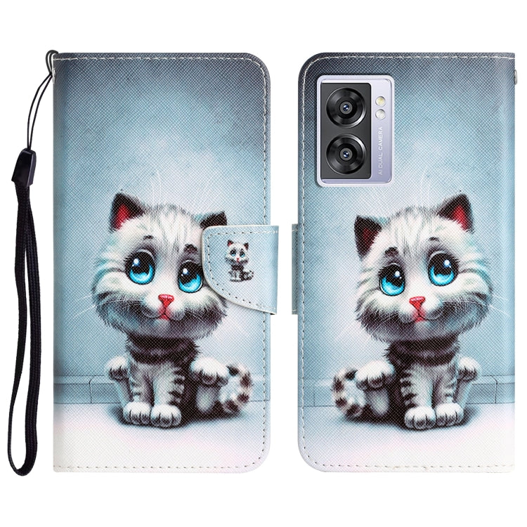 Colored Drawing Leather Phone Case, For OPPO A57 2022