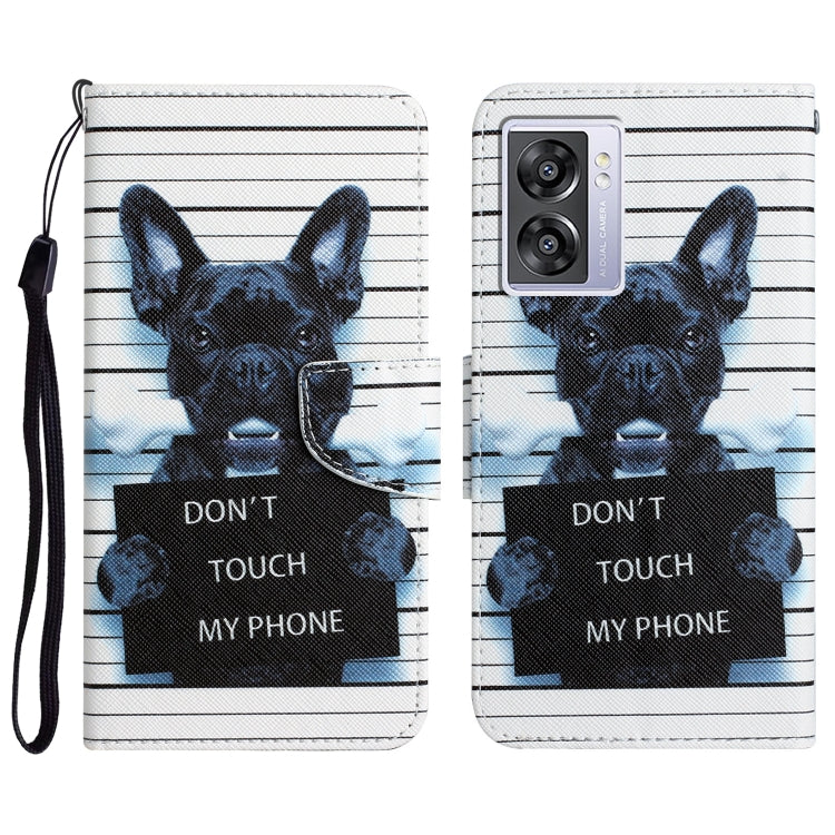 Colored Drawing Leather Phone Case, For OPPO A57 2022