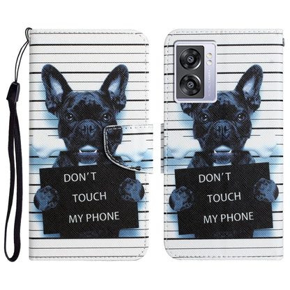 Colored Drawing Leather Phone Case, For OPPO A57 2022