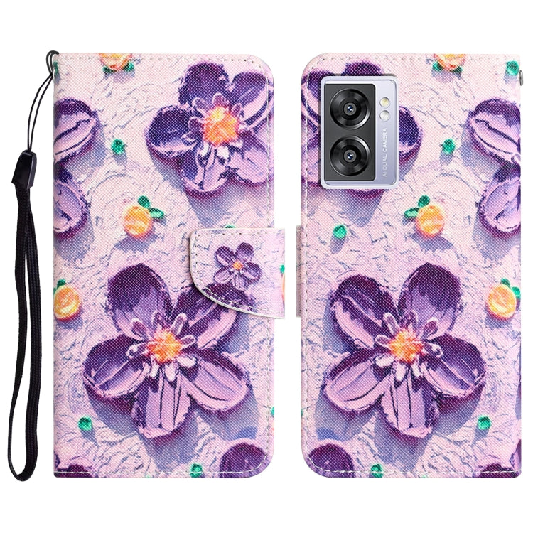 Colored Drawing Leather Phone Case, For OPPO A57 2022