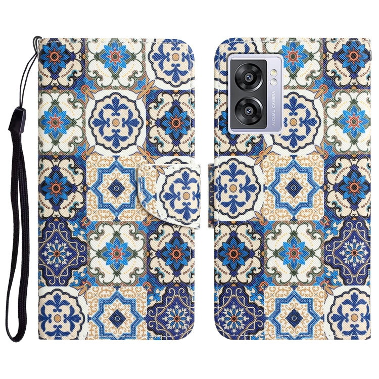 Colored Drawing Leather Phone Case, For OPPO A57 2022
