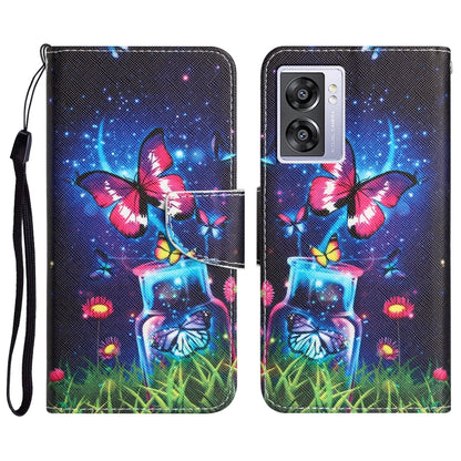 Colored Drawing Leather Phone Case, For OPPO A57 2022