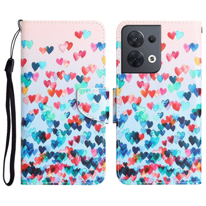 Colored Drawing Leather Phone Case, For OPPO Reno8