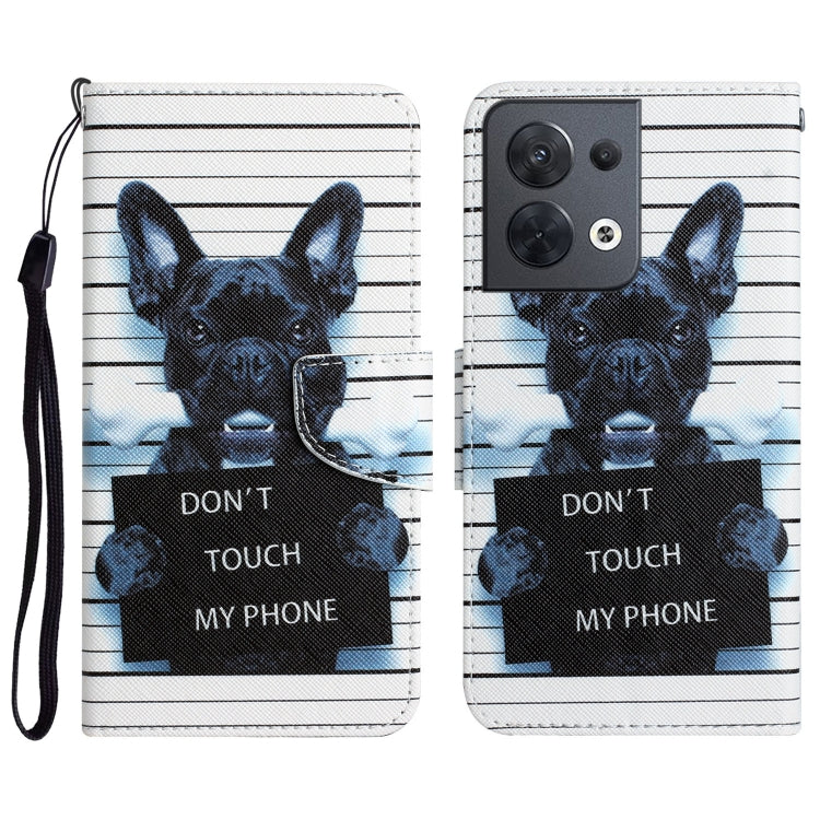 Colored Drawing Leather Phone Case, For OPPO Reno8