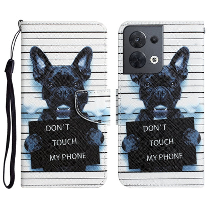 Colored Drawing Leather Phone Case, For OPPO Reno8
