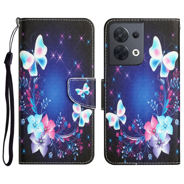 Colored Drawing Leather Phone Case, For OPPO Reno8