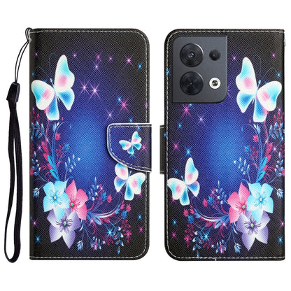 Colored Drawing Leather Phone Case, For OPPO Reno8