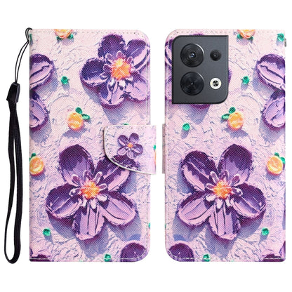 Colored Drawing Leather Phone Case, For OPPO Reno8