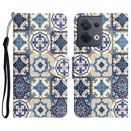 Colored Drawing Leather Phone Case, For OPPO Reno8