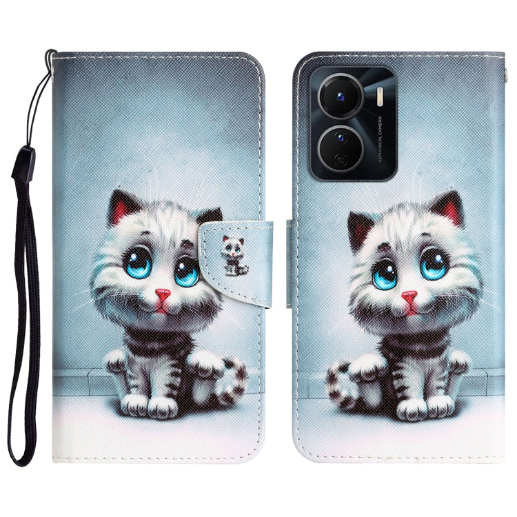Colored Drawing Leather Phone Case, For vivo Y16
