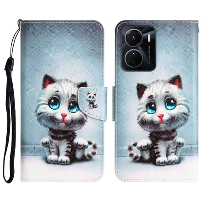 Colored Drawing Leather Phone Case, For vivo Y16