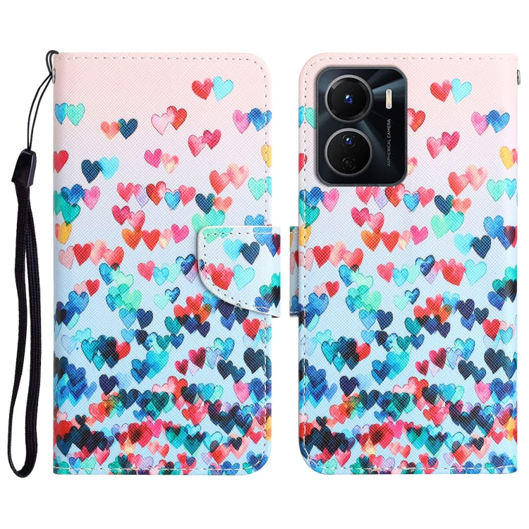 Colored Drawing Leather Phone Case, For vivo Y16