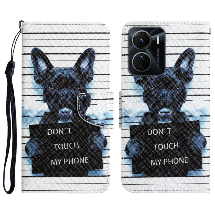 Colored Drawing Leather Phone Case, For vivo Y16