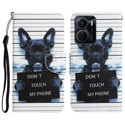 Colored Drawing Leather Phone Case, For vivo Y16