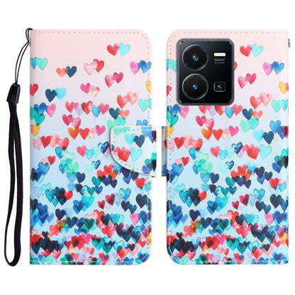 Colored Drawing Leather Phone Case, For vivo Y22s