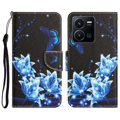 Colored Drawing Leather Phone Case, For vivo Y22s