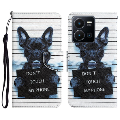 Colored Drawing Leather Phone Case, For vivo Y22s